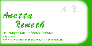 anetta nemeth business card